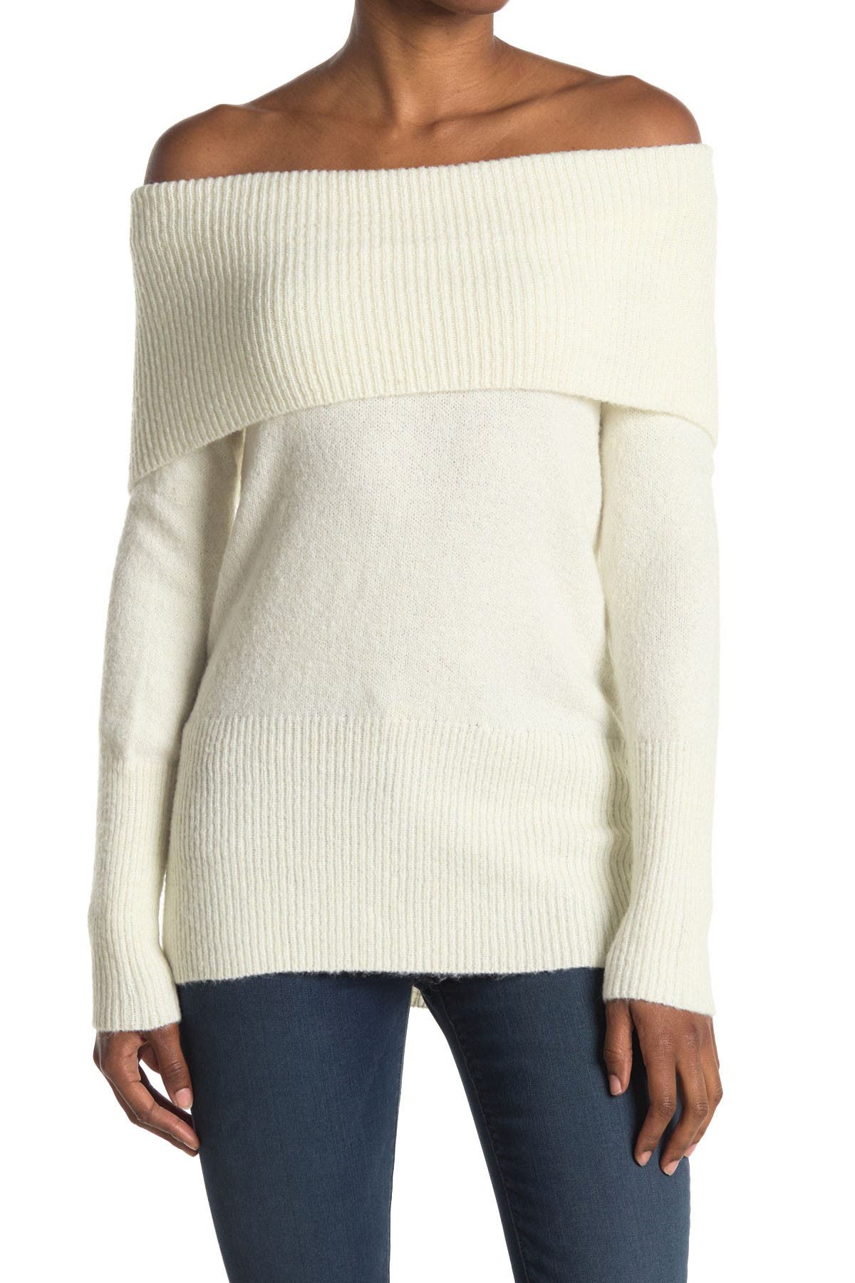 shoulderless sweater