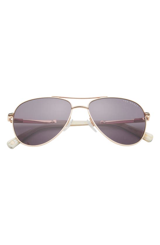 Ted Baker Aviator Sunglasses In Black Gold