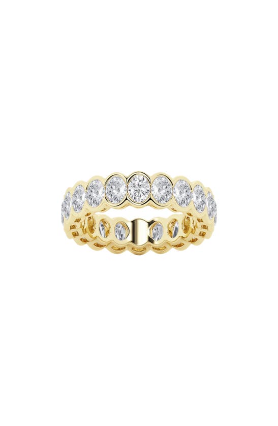 Shop Badgley Mischka Collection Oval Lab Created Diamond Half Bezel Eternity Band Ring In Yellow