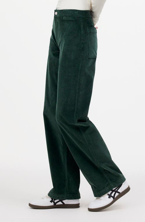 Shop Madewell The Emmett Wide Leg Full Length Corduroy Pants: Welt Pocket Edition In Luxury Forest