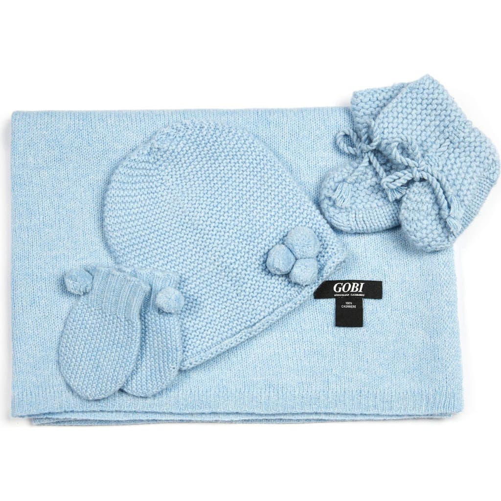 Gobi Mongolian Cashmere Baby Cashmere Set In Light Blue