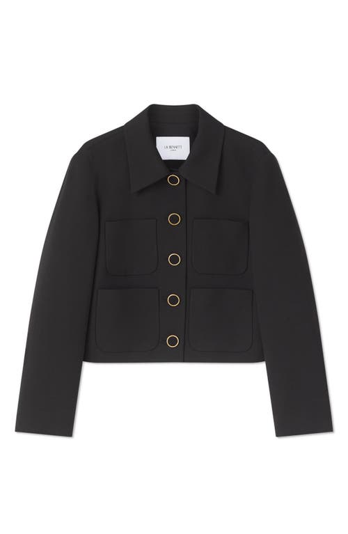 Shop Lk Bennett Halina Crepe Jacket In Black