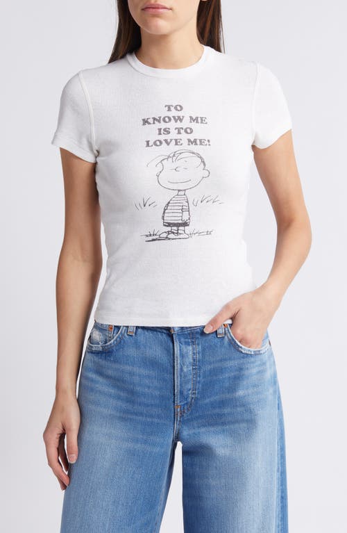 Re/Done '90s Linus Graphic Baby Tee Vintage White at Nordstrom,