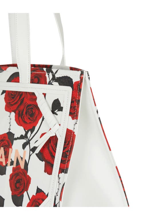Shop Balmain Medium B-army Rose Canvas & Leather Shopper Tote In Gbs White/black/red