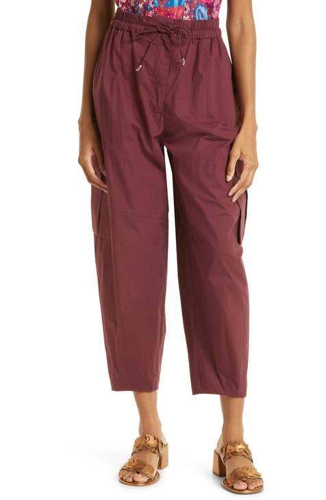 FINAL SALE Anurak Embroidered Printed Cargo Pants- Pink