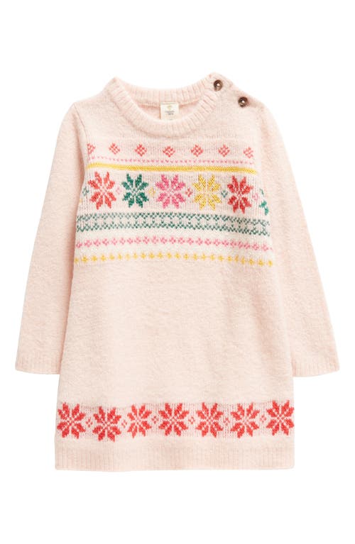 Tucker + Tate A-Line Sweater Dress in Pink English Nordic Fairisle