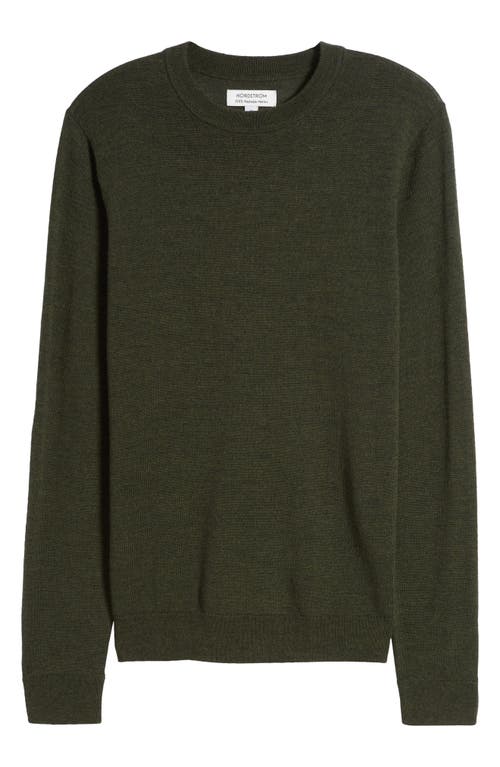 Shop Nordstrom Washable Merino Crewneck Sweater In Green Depths