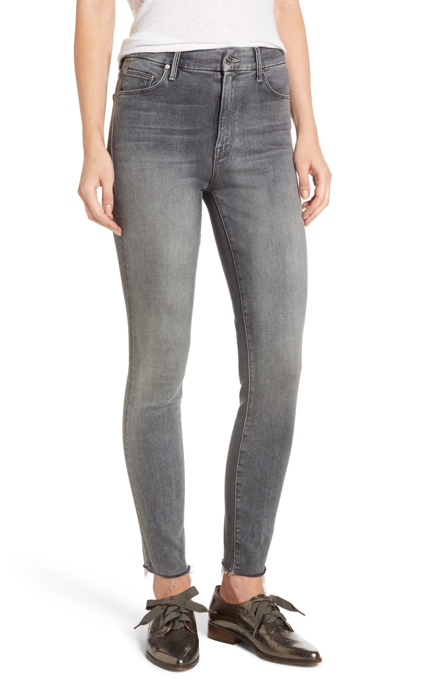 MOTHER The Looker Frayed Ankle Skinny Jeans (Huntress) | Nordstrom