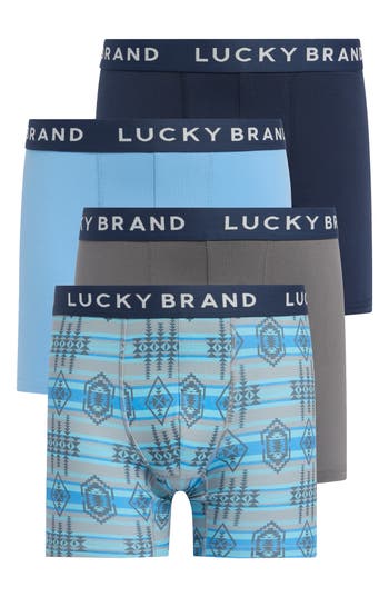 Shop Lucky Brand 4-pack Essential Boxer Briefs In Smoked Pearl Multi