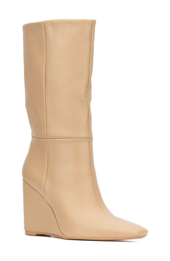 Torgeis Milan Wedge Heel Boot In Beige