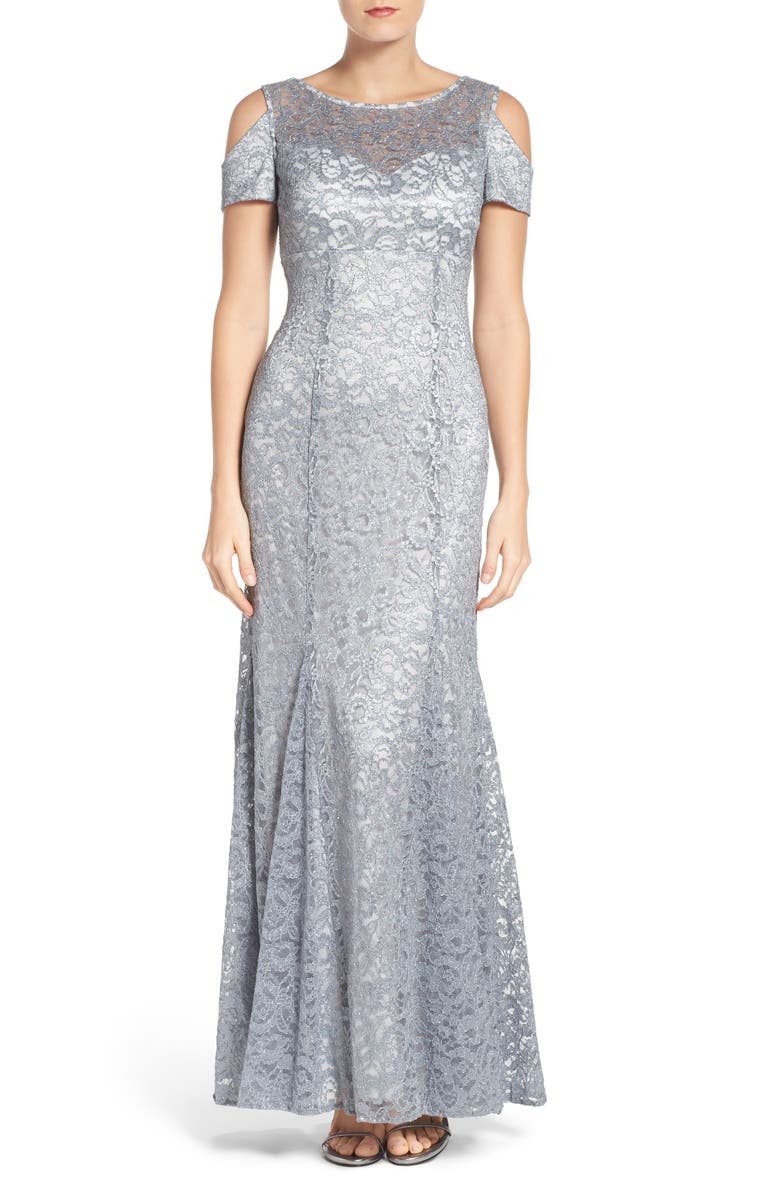 Morgan & Co. Cold Shoulder Lace Gown | Nordstrom