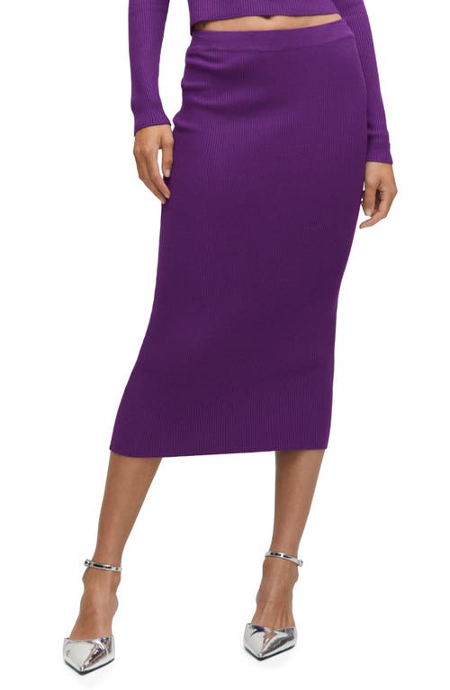 MANGO Rib Midi Sweater Skirt Medium Purple at Nordstrom,