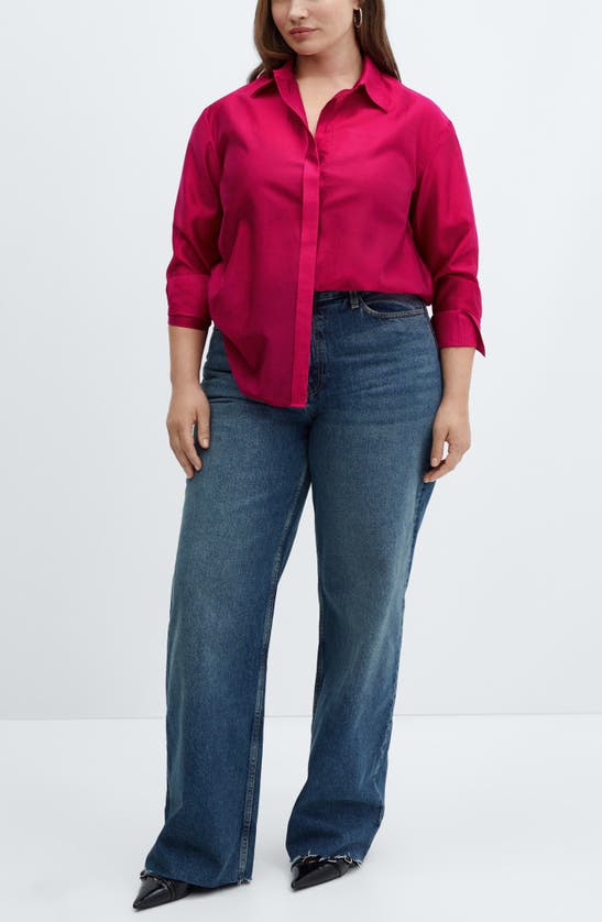 Mango Malva Button-up Shirt In Strawberry