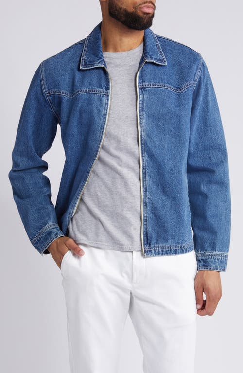 Rails Cooke Denim Western Zip Front Shirt Rinse Wash at Nordstrom,