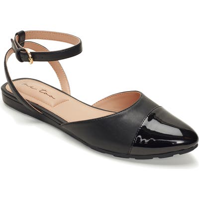 Me Too Antonia Ankle Strap Flat- Black