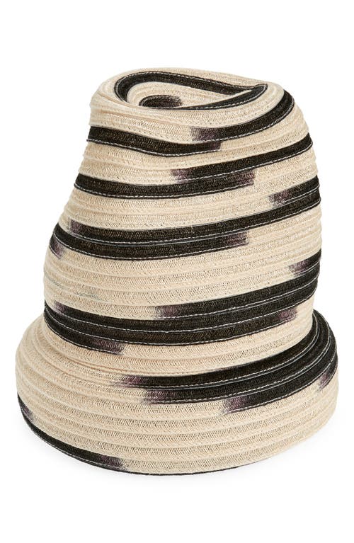Esenshel Yoko Cuff Woven Hat In Brown