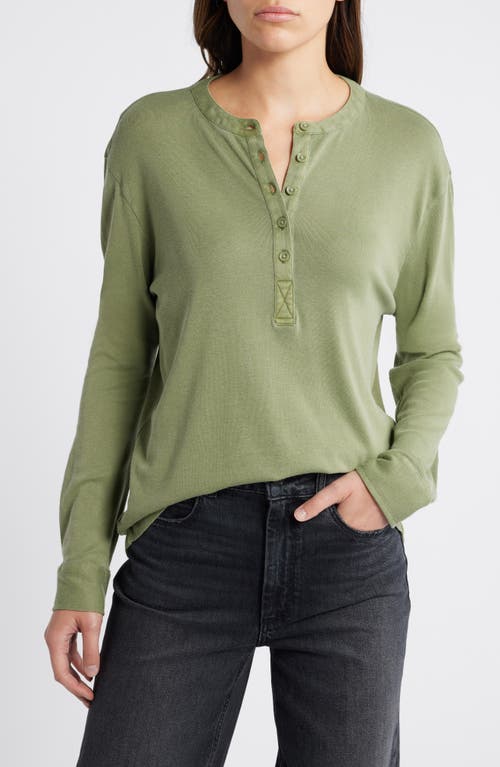 Shop Treasure & Bond Boxy Henley In Olive Acorn