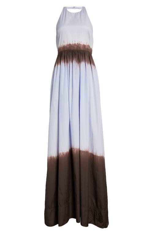 Shop A.l.c . Blair Print Halter Maxi Dress In Fudge/sky Blue