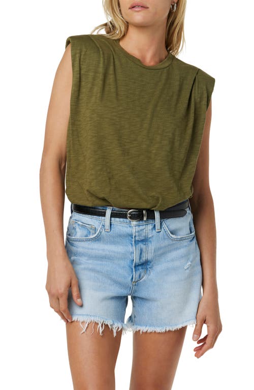 The Arden Sleeveless Cotton Blend Tank in Burnt Olive