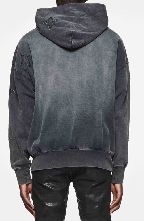 Purple Brand Gothic Stars Cotton Hoodie In Black