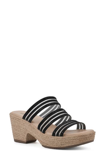 Cliffs By White Mountain Bianna Espadrille Platform Sandal In Black