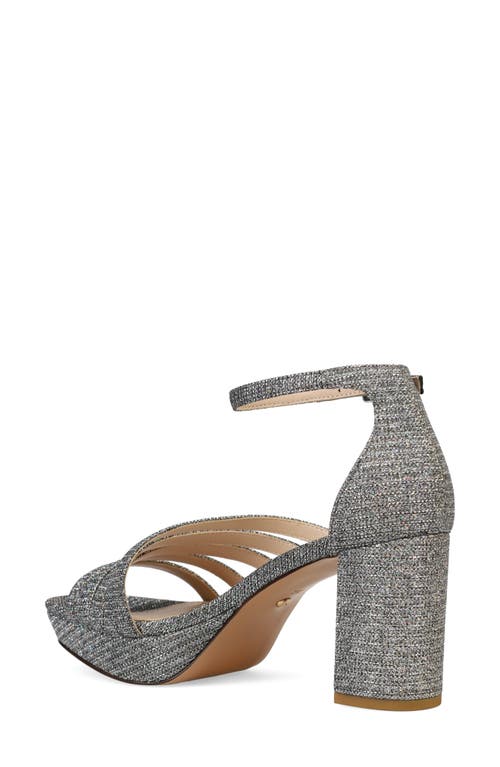 Pelle Moda Amber Ankle Strap Platform Sandal In Pewter