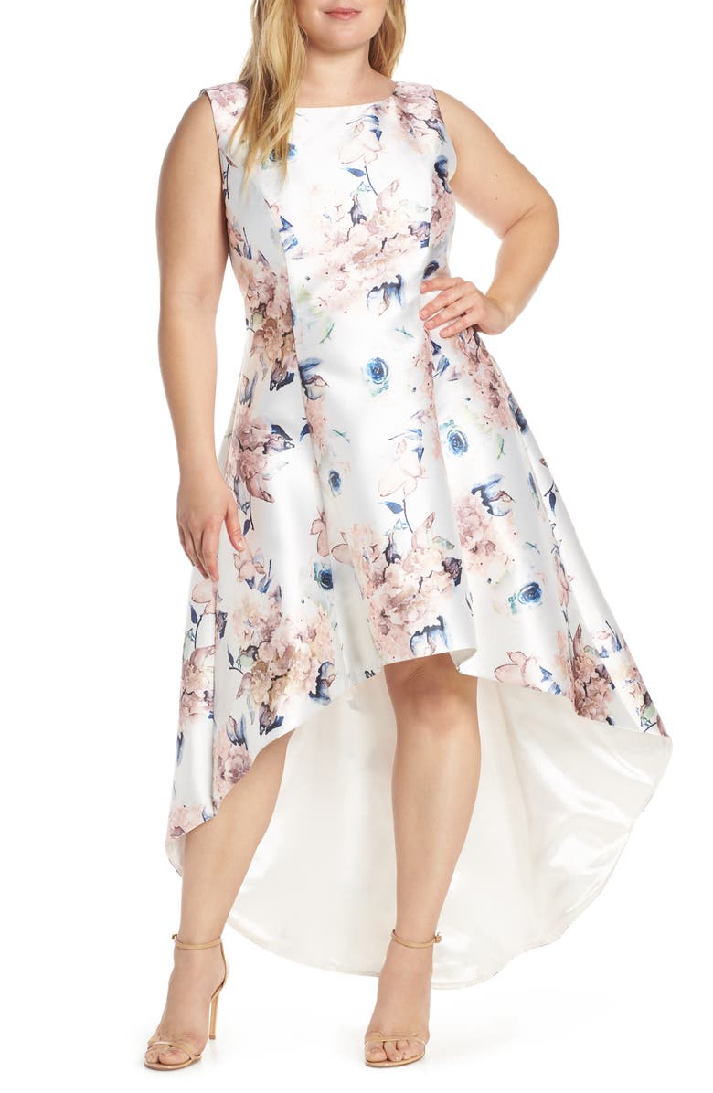 Chi Chi London Winter  Floral High Low Satin Cocktail  Dress  