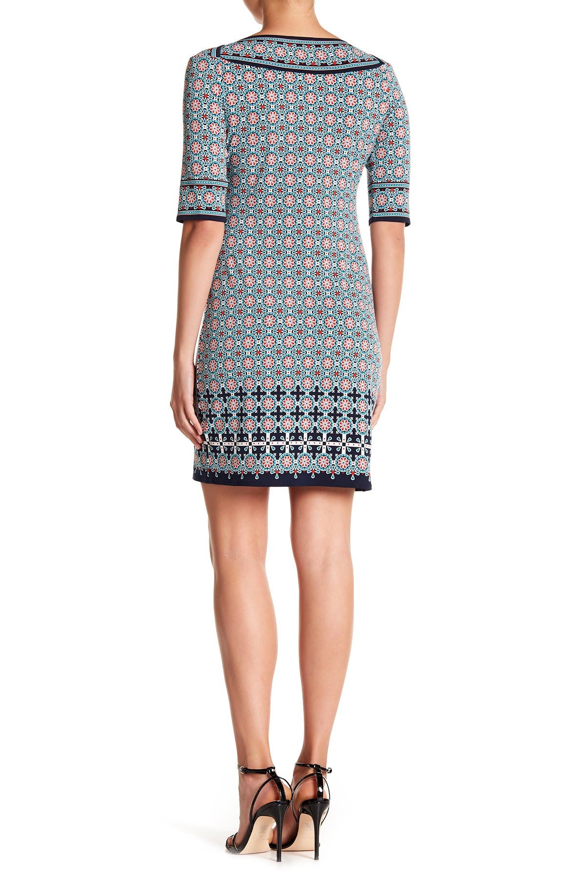 max studio mixed print sheath dress