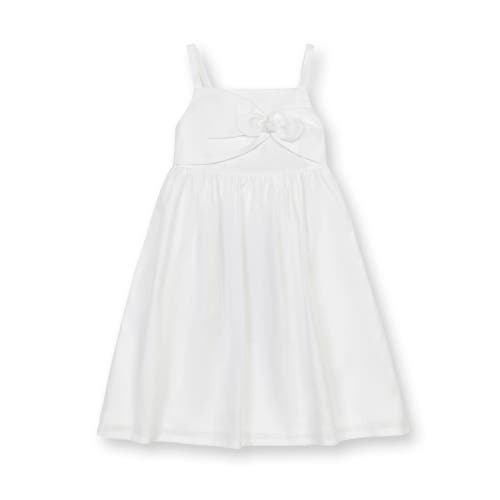 Hope & Henry Babies'  Girls' Sleeveless Bow Front Linen Sundress, Infant In White Bow Linen