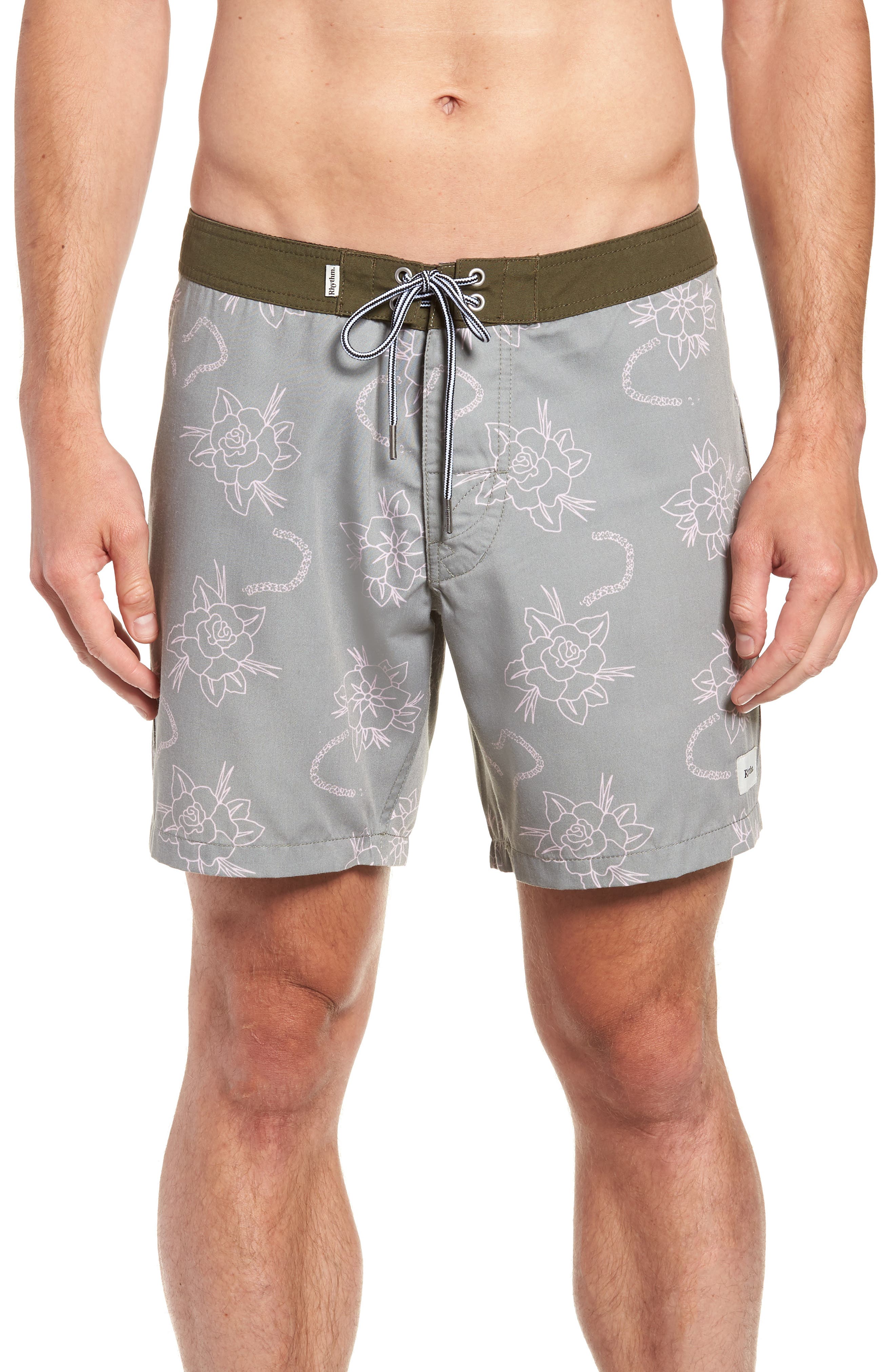 Rhythm Island Swim Trunks, Grey