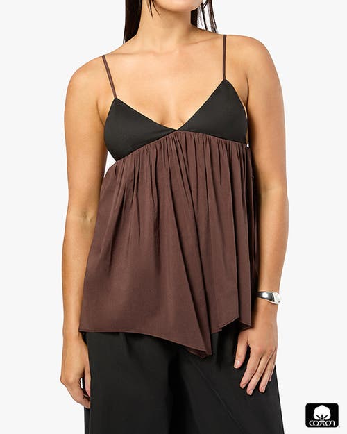 Weworewhat Flowy Triangle Cami Top In Black/brown