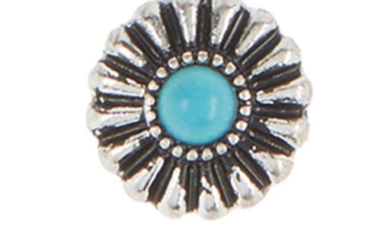 Shop Melrose And Market Set Of 3 Western Hoop, Stud & Drop Earrings In Turquoise- Rhodium