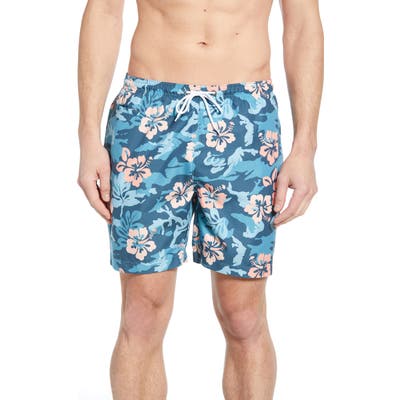 Trunks Surf & Swim Co. Sano Hibiscus Print Swim Trunks, Blue