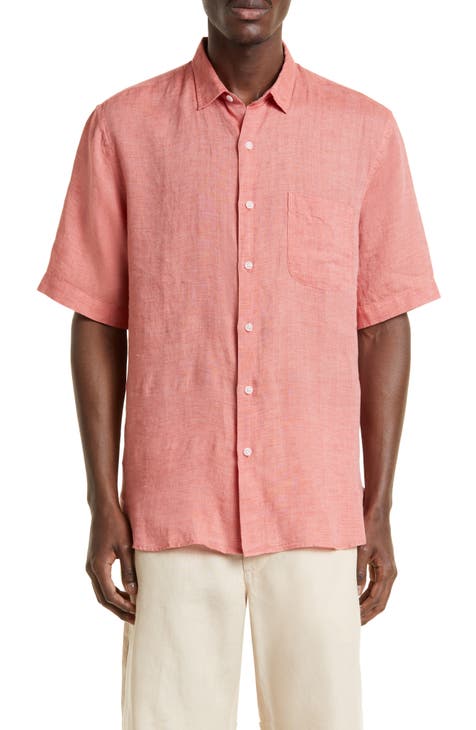 Short Sleeve Linen Button-Up Shirt