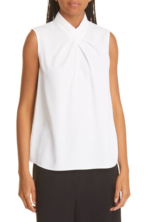 Misook Crossover V-Neck Sleeveless Blouse White at Nordstrom,