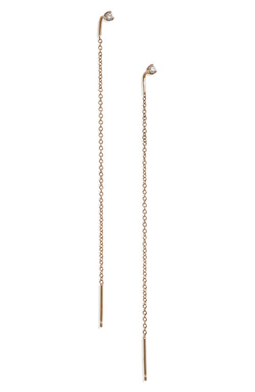 Zoë Chicco Diamond Threader Earrings in Yellow Gold at Nordstrom