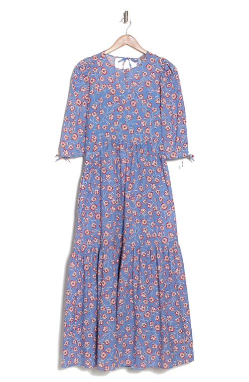 Shop Hugo Boss Boss Debest Floral Maxi Dress In Blue/red Red Ditsy Floral