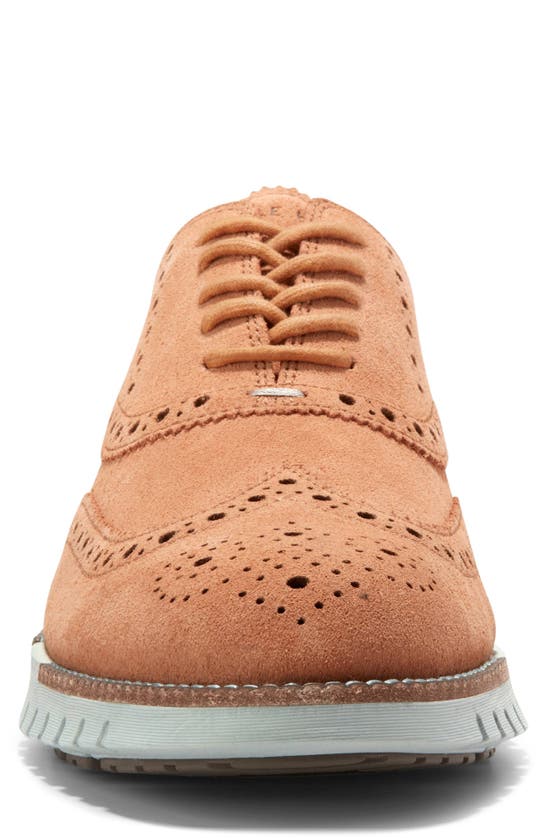 Shop Cole Haan Zerogrand Remastered Wingtip Oxford In Ch Natural/ Truffle