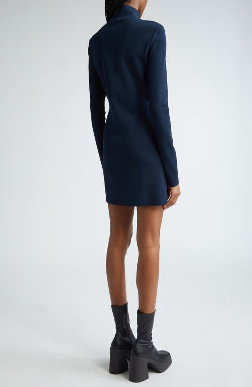 Shop Stella Mccartney Lace Detail Cutout Long Sleeve Knit Dress In Navy