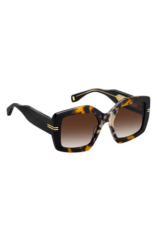 Marc Jacobs Mj 1109s Acetate Rectangle Sunglasses In Havana/brown Sf