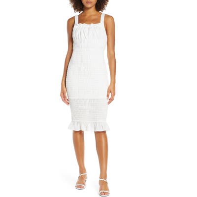 Finders Keepers Dolly Smocked Sundress, Ivory