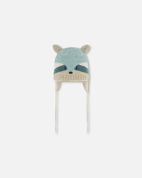 Shop Deux Par Deux Baby Unisex Knit Hat With Ears Racoon Face In Raccoon Face