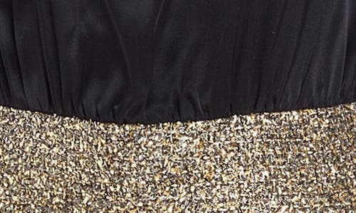 Amanda Uprichard Brantley Mixed Media Cocktail Minidress In Gold/black