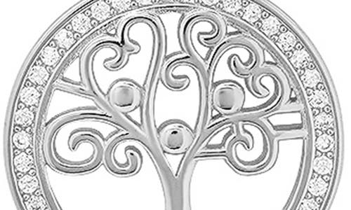 Queen Jewels Tree Of Life Cz Pendant Necklace In Silver