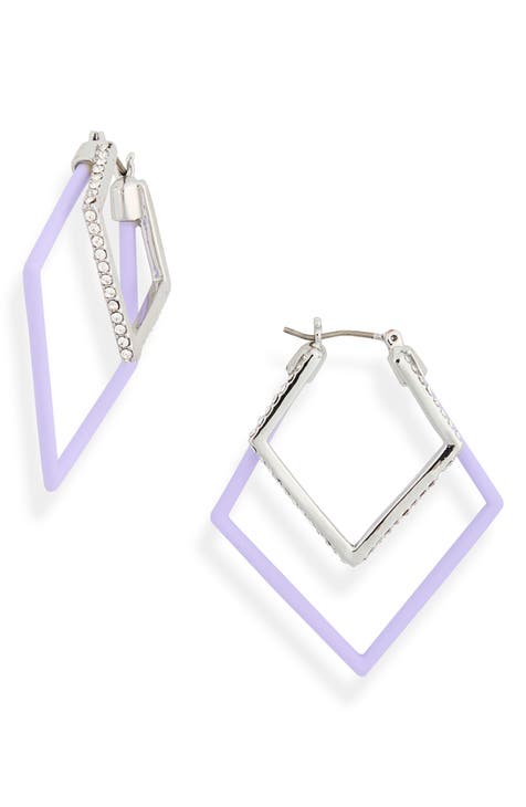 Crystal Geometric Hoop Earrings