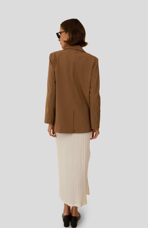 Whimsy + Row Parker Blazer In Tan Stripe