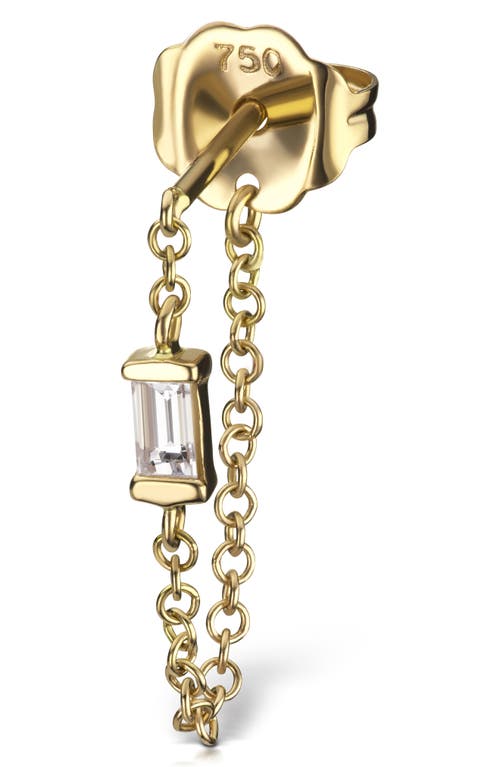 Maria Tash Diamond Baguette Chain Wrap Stud Earring in Yellow Gold at Nordstrom, Size 8 Mm
