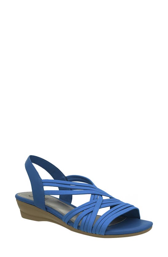 Shop Impo Ressie Elastic Strap Wedge Sandal In Cobalt Blue