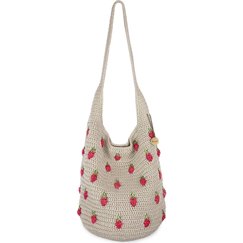 The Sak Women's 120 Crochet Hobo Bag In Natural Strawberries