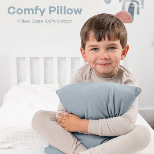 Comfy Cubs Toddler Pillow With Soft Cotton Pillowcase In Pacific Blue